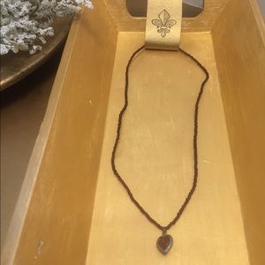 Brown Beaded Choker Necklace w/Heart⚜️